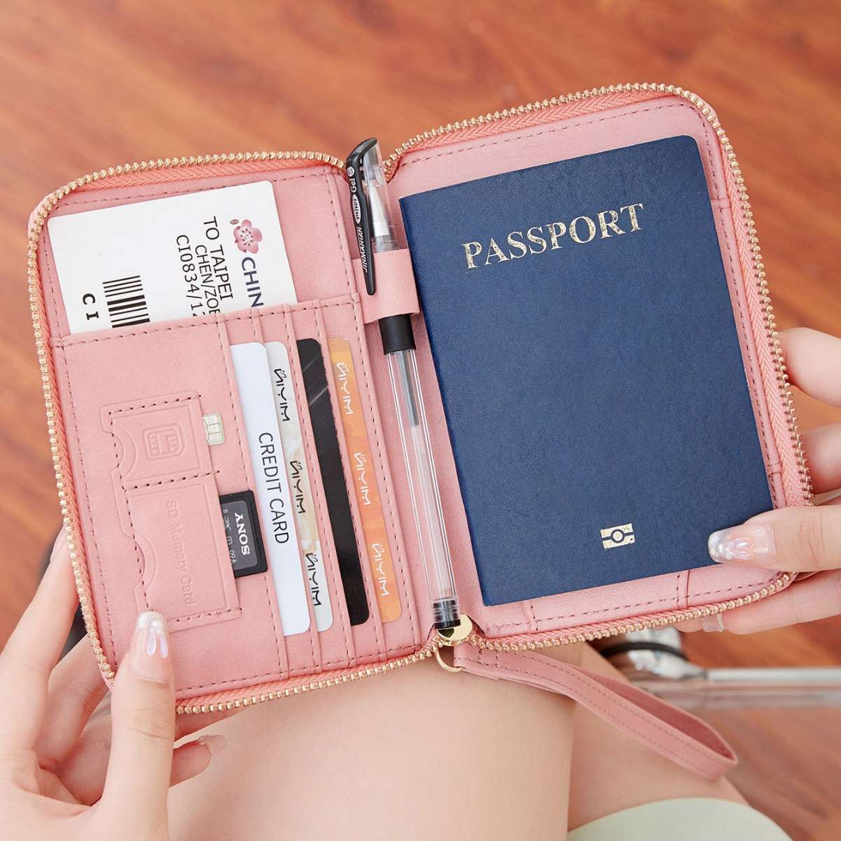 母子手帳ケース 旅行用多機能パスポートケース